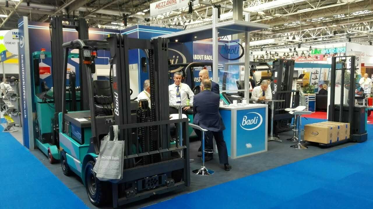 Baoli displayed at IMHX key trucks representing its broad product range of counterbalanced forklifts, electric pallet trucks, stackers and reach trucks.